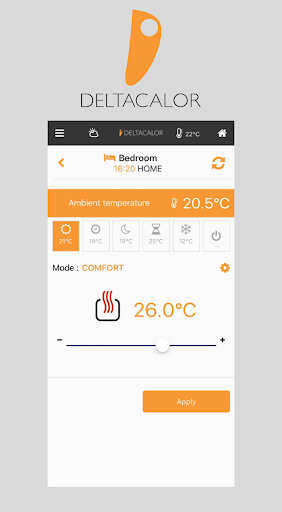 Android application Deltacalor Confort screenshort