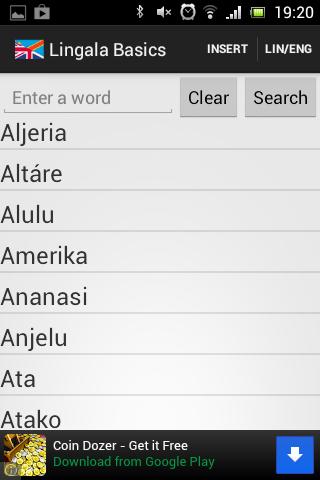 Android application Lingala Basics screenshort