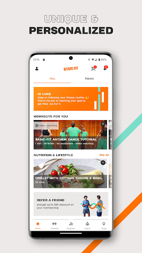Android application Basic-Fit screenshort