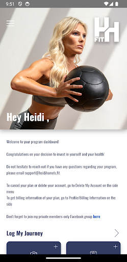Android application Heidi Hamels Fit screenshort