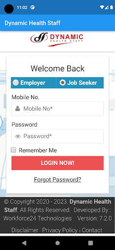 Android application Dynamic Health Staff screenshort