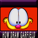how to draw  cat garfields icon
