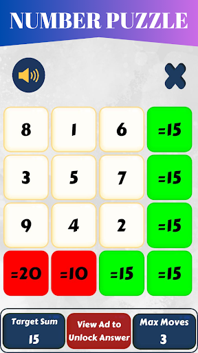 Android application Magic Square game screenshort