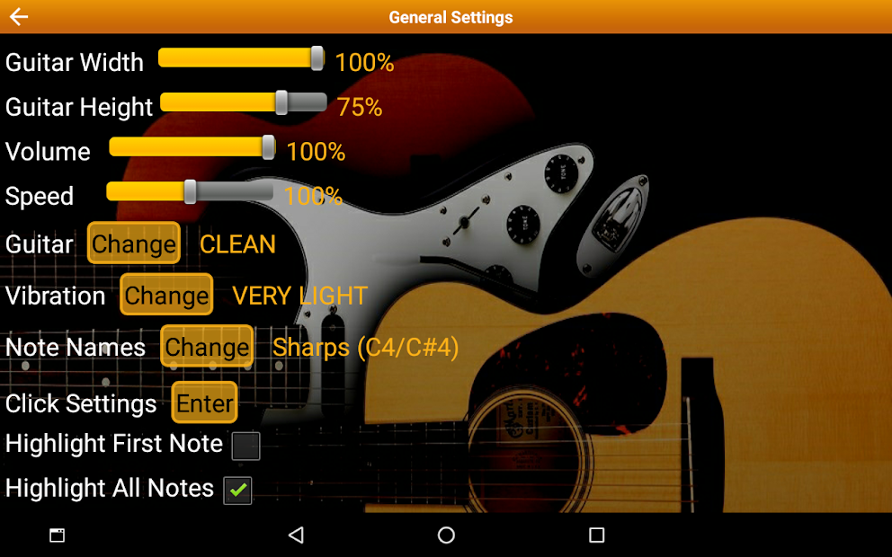 Captura de Pantalla 25 escalas y acordes de guitarra android