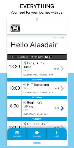 Android application Volt Gym screenshort
