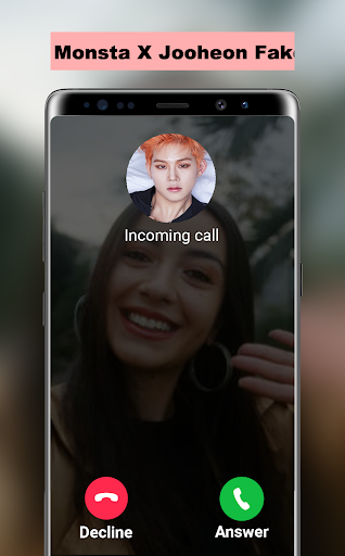 Android application Monsta X Jooheon Fake Call screenshort