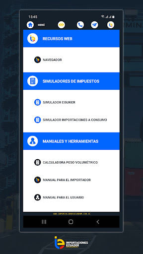 Android application Importaciones Ecuador PRO screenshort