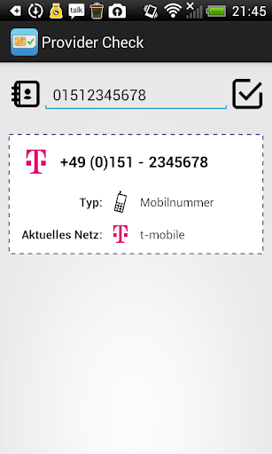 Android application Provider Check screenshort