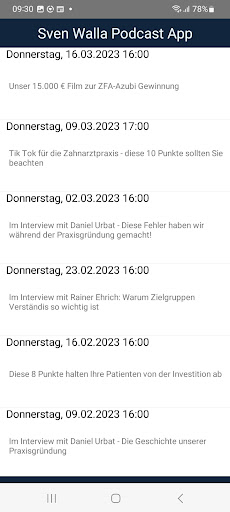 Sven Walla Podcast App Screen 2