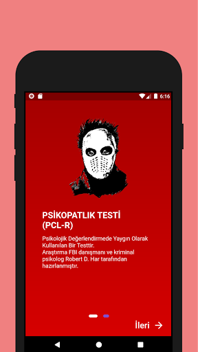 Android application Psikopatlık Testi (PCL-R) screenshort