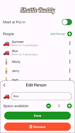 Shuttle Buddy Screen 2