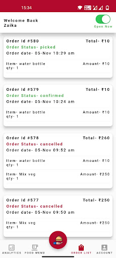 famishd- Vendor App Screen 2