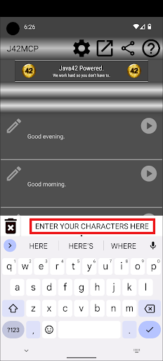 Android application J42 Morse Code Player - 49 wpm screenshort