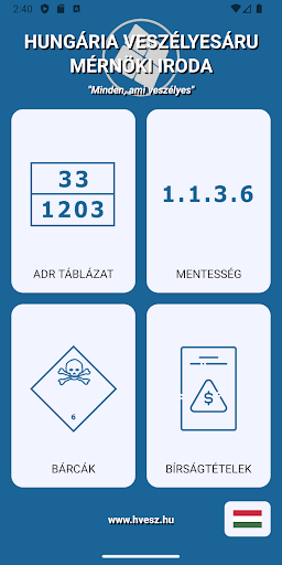 Android application Hvesz ADR Easy screenshort