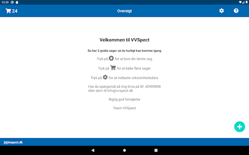 Android application VVSpect - serviceeftersyn på v screenshort