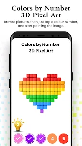 Colors by Number 3D Pixel Art