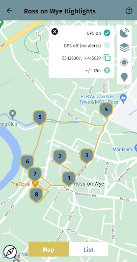 Android application Ross-on-Wye Trails screenshort
