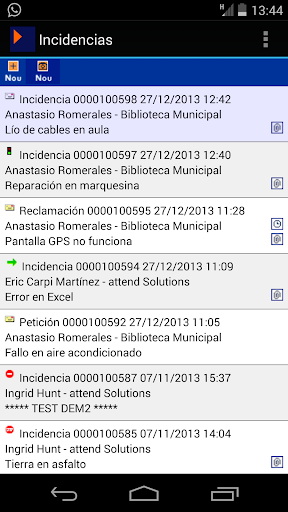 Android application attend Mobile screenshort