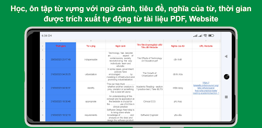Android application Từ vựng IELTS, chuyên ngành screenshort