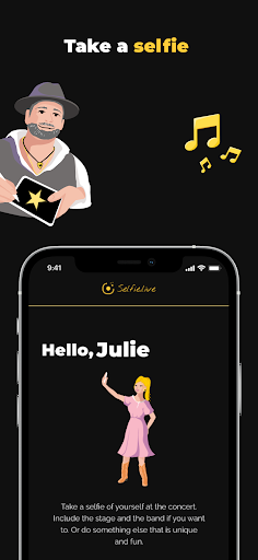 Android application Selfie.Live Fan App screenshort