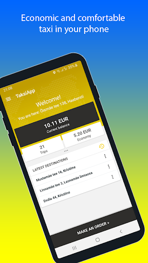 Android application TaksiApp - taxi in Tallinn screenshort