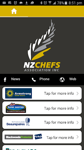 Android application NZCHEFS screenshort