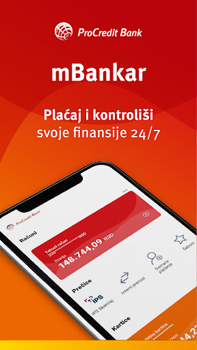 Android application mBankar ProCredit bank Serbia screenshort