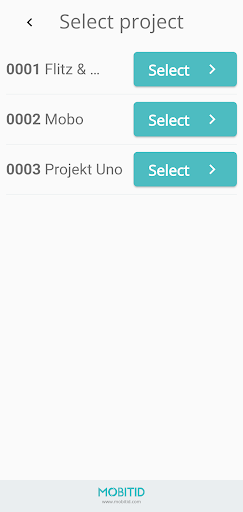 Mobitid Time Clock Screen 2