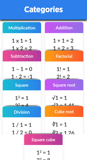 Android application Kids Math Tables Practices screenshort