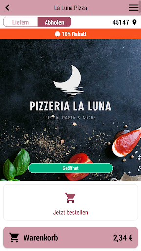 Android application La Luna Pizza screenshort