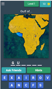 Seas, gulfs on world map-quiz