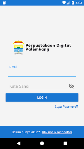 Android application Perpustakaan Digital Palembang screenshort