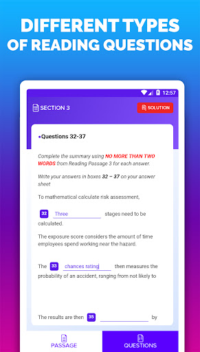 Screenshot of IELTS® Reading Tests