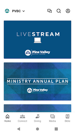 Android application Pine Valley Baptist Church screenshort