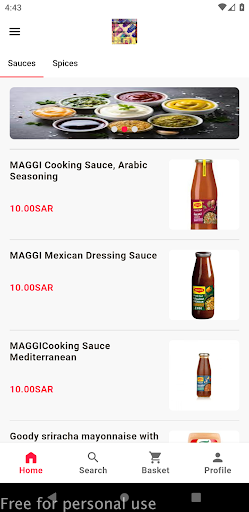 Android application Different Sauces screenshort