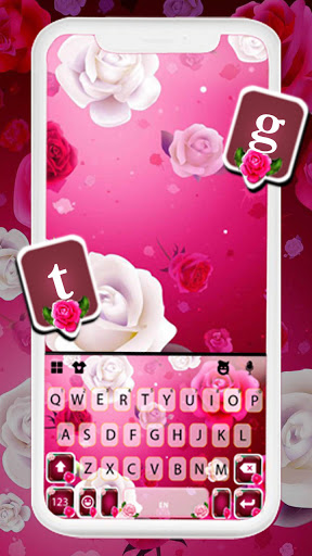 Android application Pink Roses 1 Keyboard Backgrou screenshort