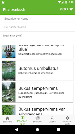 Android application AuGaLa Pflanzenbuch screenshort