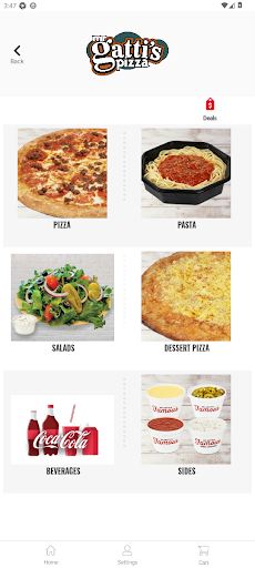 Screenshot of Gatti's Pizza