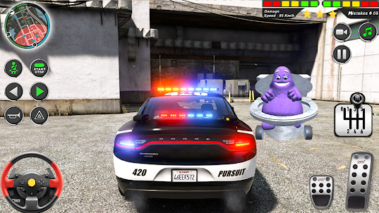 The Grimace Toilet car Driving