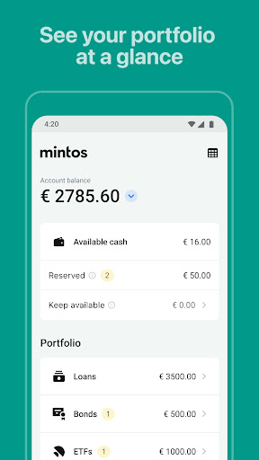 Android application Mintos screenshort