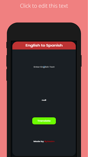 Android application Eng to Esp TranslatorApp screenshort