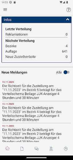 ZSK ZustellerApp Screen 2