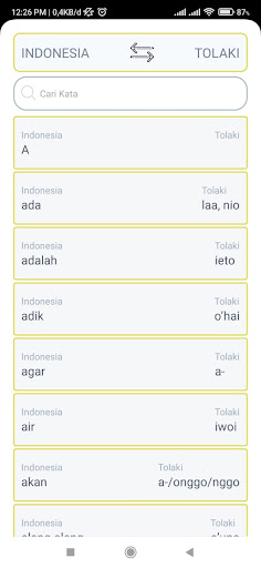 Kamus Tolaki Screen 2