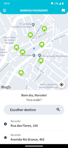 Android application Barbosa passageiro screenshort