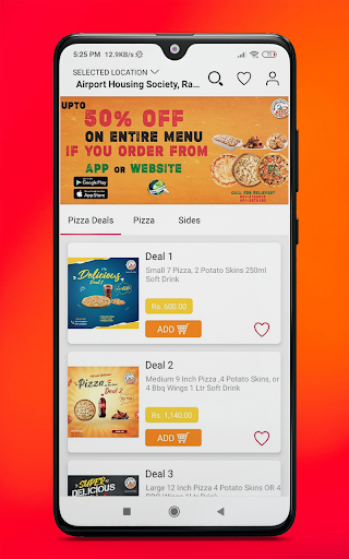 Android application Tomatino Pizza Fiesta screenshort