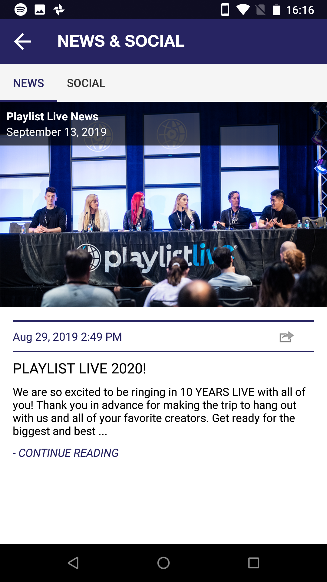 Android application Playlist Live screenshort