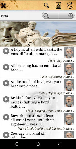 Android application Plato : Quotes screenshort