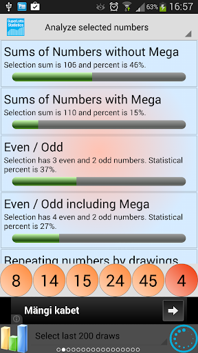 CA SuperLotto Plus statistics Screen 2