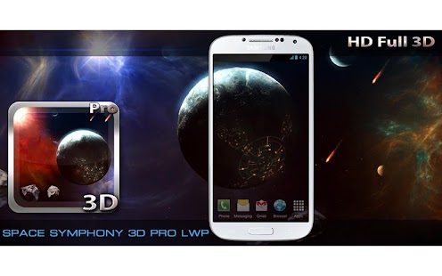 Captura de tela do Space Symphony 3D Pro LWP