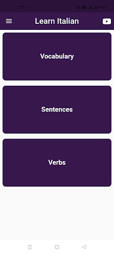Android application Learn Italian Through English screenshort